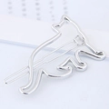 Fermaglio per capelli a forma di gatto in argento con elegante design a silhouette - Stile Gatto Traforato Argento(110414228)