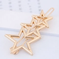 Fermaglio per capelli dorato con tre stelle marine sovrapposte in stile minimalista - Stile Tripla Stella Oro(110414230)