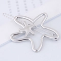 Fermaglio per capelli minimalista in metallo argento con design a stella traforata - Stella Doppia Argento (110414232)