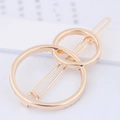 Elegante fermaglio per capelli dorato a doppio cerchio barretta in metallo minimalista - Stile Doppio Cerchio Oro (110414235)