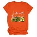 Détail de bocaux de cornichons et illustration florale sur un t-shirt orange - S / Orange