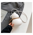 Bolso bandolera de cuero blanco con forma de calabaza y cuerda decorativa fina - Blanco