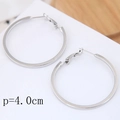 Créoles en argent poli de 40mm de diamètre sur support de présentation blanc - Argent 4cm(019060523)