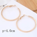 Créoles dorées classiques de 40mm avec finition métal poli et fermoir à charnière - Or 4cm(019060524)