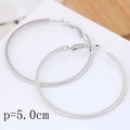 Créoles minimalistes de 50 mm en argent avec finition métallique polie pour femmes - Argent 5cm(019060525)