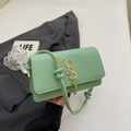Mint green crossbody bag with gold SS logo, tassel detail and stylish knotted strap - Green