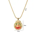 Goldene Emaille-Halskette mit Lotusblüten-Anhänger im traditionellen China-Stil - Buddha-Stil (X3157)
