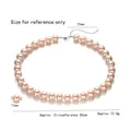 Pink champagne pearl necklace with 12mm beads and adjustable extension chain on white background - 12MM (X3238) / Pink
