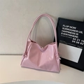 Bolso tote rosa brillante con detalles de nudos y correa de hombro elegante y chic - Rosa