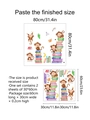 Adesivi murali scimmie e libri per cameretta bambini decorazione parete da 80x80cm - 30x60cm (Due Fogli)