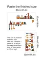 Size guide for self-adhesive kitchen wall decals with utensil patterns and dimensions - 30*60cm