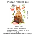Pegatinas de pared autoadhesivas de animales del bosque con conejo y erizo infantil - 30*40cm *1 Unidad