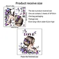 Autocollants muraux papillon Love pour chambre avec dimensions et détails de mise en page - 30x55cm