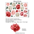 Set of 2 pink and red floral peony wall decals for bedroom and living room decor - 30*90cm *2PCS