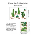 Cactus wall sticker size chart showing 80x60cm finished layout and 2-sheet packaging - 30*40cm (2 Sheets)