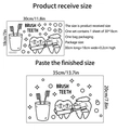 Tabla de tallas detallada para pegatinas de pared de dientes con medidas de 30x18cm - Especificación Estándar