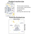 Wandsticker Set mit Elefanten und Wolken inklusive Größenangaben für Kinderzimmer - 30*45cm *1 Stück
