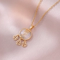 Golden dreamcatcher necklace with cat eye stone and ancient coin pendant on silk - Cat Eye Ancient Coin Style (X2292) / Gold