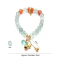 Grünes Fluorit-Perlenarmband mit goldenem Blumenanhänger und Glocken im neuen China-Stil - Grünes Fluorit-Armband (TS0500)