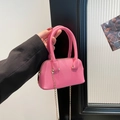 Mini Handtasche in Pink mit Lychee-Ledertextur und eleganter Metallkette - Rosa