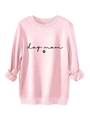 Dettagli della felpa rosa dog mom che mostrano il colletto a costine e il tessuto premium - Taglia S / Rosa