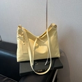 Sac sous le bras minimaliste jaune pâle avec nœud papillon et bandoulière - Sans Pendentif / Jaune sans pendentif