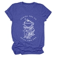 Vue détaillée du t-shirt bleu chiné avec graphique Suriel Tea Co et dessin au trait - S / Bleu Vintage (Impression Blanche)
