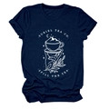 Détail de l'imprimé artistique blanc sur t-shirt bleu marine à col rond Suriel Tea Co - S / Bleu Marine (Impression Blanche)