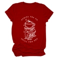 T-shirt rouge Suriel Tea Co Spill à col rond et manches courtes avec imprimé blanc - S / Rouge (Impression Blanche)