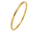 Brazalete minimalista de acero inoxidable dorado pulido con un elegante diseño redondo - S / Dorado