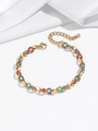 Dettaglio di un bracciale in oro con smalto colorato, intarsi vivaci e chiusura a moschettone - TT0129 Bracciale Colorato