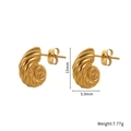 Goldene Edelstahl-Ohrstecker in Schneckenform mit Vintage-Struktur für Damen - Gold