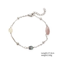 Dettaglio del bracciale a catena argento con pietre colorate e specifiche di misura - Bracciale in Pietra Naturale Grezza Irregolare