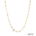 Detail van gouden klaverketting met 5,7 mm motieven en 45+5 cm lengte-informatie - Klaver Ketting (STN25265) / 5.7mm / Goud