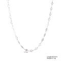 Zilveren roestvrijstalen ketting met holle klavertje vier schakels, lengte 45+5cm - Klaver Ketting (STN25265) / 5.7mm / Staalkleur