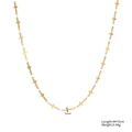 Gepolijste gouden kruis ketting van 44+5cm lengte met 5mm brede kruis hangers - Kruis Ketting (STN25275) / 5mm / Goud