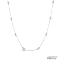 Zilveren roestvrijstalen ketting met kralen van 3,7mm en een totale lengte van 45cm - Ketting met dubbele kraal (STN25264) / 3.7mm / Staalkleur