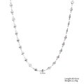 Detail van zilveren hartjesketting van 5,3mm breed met 45+5cm lengte en 11,54g gewicht - Hartketting (STN25297) / 5.3mm / Staalkleur