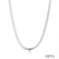 Heren zilveren NK roestvrijstalen Cubaanse schakelketting 6mm breed en 61cm lang sieraad - Gevlochten Schakelketting (STN25300) / 6mm / Staalkleur