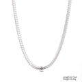 Detailweergave van de 7mm zilveren NK-ketting met specificaties voor lengte en gewicht - Gevlochten Schakelketting (STN25300) / 7mm / Staalkleur