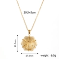 Collana con ciondolo a girasole in acciaio inossidabile dorato con catena da 39,5 cm più 5 cm - Collana Ape Fiore Oro