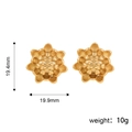 18K gold plated stainless steel flower stud earrings with layered petal design - Lotus Flower Studs