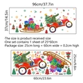 Christmas wall decal with alligator in red car and sleigh, layout size 60x25cm - Crocodile Driving Christmas Style