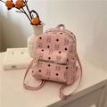 Rosa Mini-Rucksack für Damen mit süßem Bärenmuster und verstellbaren Schultergurten - Rosa