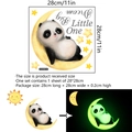 Stickers muraux panda lumineux avec lune et étoiles pour décoration chambre enfant - 28x28cm
