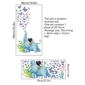 Sticker mural éléphant et papillons dessin animé avec mise en page 90x48cm - 30*70cm (1 Pièce)