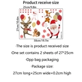 Detail view of 27x25cm Christmas wall stickers with Santa, reindeer and fox designs - 25*27cm *2PCS