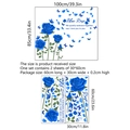 Blue rose and butterfly wall stickers set with 30x60cm sheets for room decor - Blue Rose Style (MS4134) / MS4134