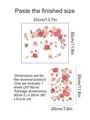 Pink floral wall stickers MS6119-ZY for bedroom decoration with product size chart details - 30*20cm*1 Sheet