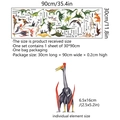 Adesivi murali con dinosauri e nomi per cameretta bimbi, foglio decorativo 30x90cm - 30*90cm *1 pezzi